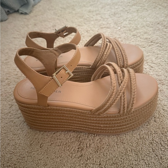 Kelsi Dagger Beige Braided Platforms - Picture 1 of 4